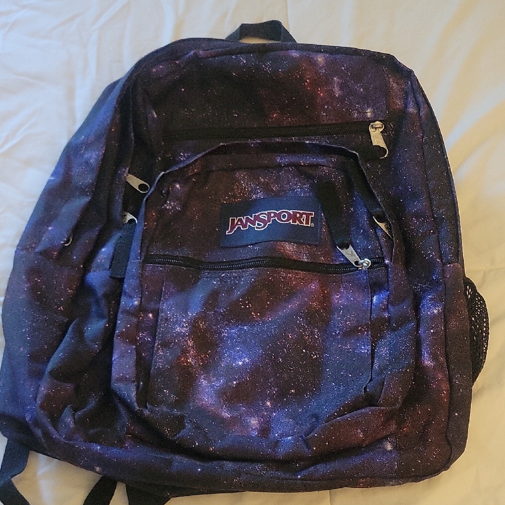 JanSport Cosmic Print Backpack - Purple and Black